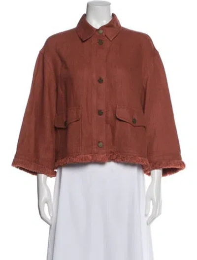 Pre-owned Akris Punto Linen Jacket In Red