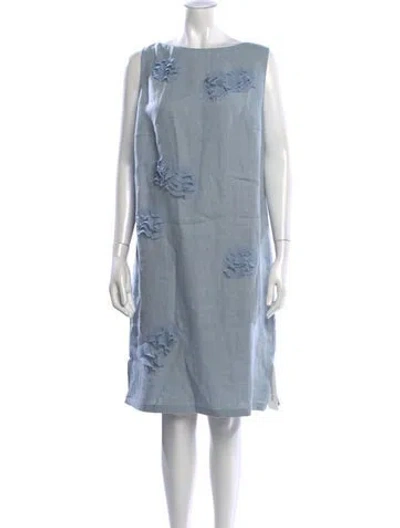 Pre-owned Akris Punto Linen Knee-length Dress In Blue
