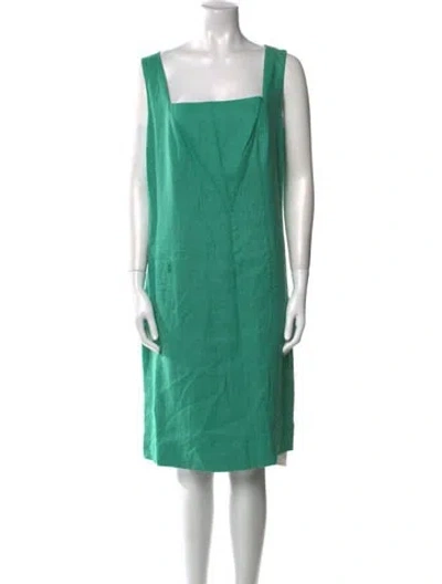 Pre-owned Akris Punto Linen Knee-length Dress In Green