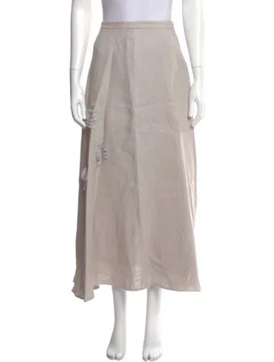 Pre-owned Akris Punto Linen Midi Length Skirt In Neutral