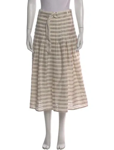 Pre-owned Akris Punto Linen Midi Length Skirt In Neutral