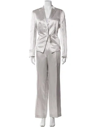 Pre-owned Akris Punto Linen Pant Set In Gray