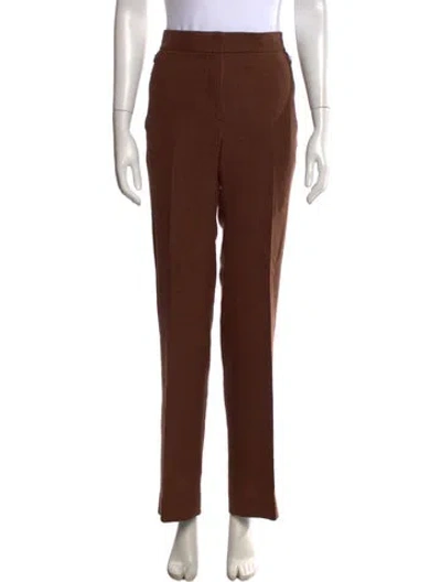 Pre-owned Akris Punto Linen Straight Leg Pants In Brown