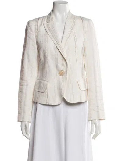 Pre-owned Akris Punto Linen Striped Blazer In Neutrals