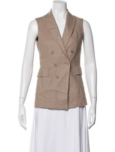 Pre-owned Akris Punto Linen Vest In Neutral
