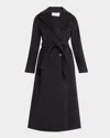 Akris Punto Long Double-breast Belted Wool-cashmere Coat In Black