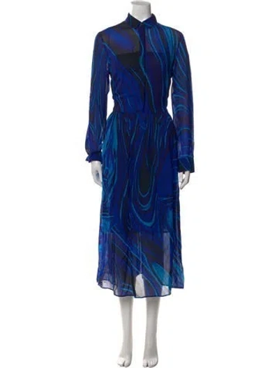 Pre-owned Akris Punto Long Dress In Blue