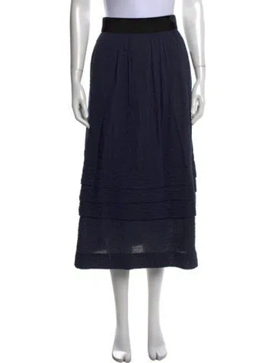 Pre-owned Akris Punto Long Skirt In Blue