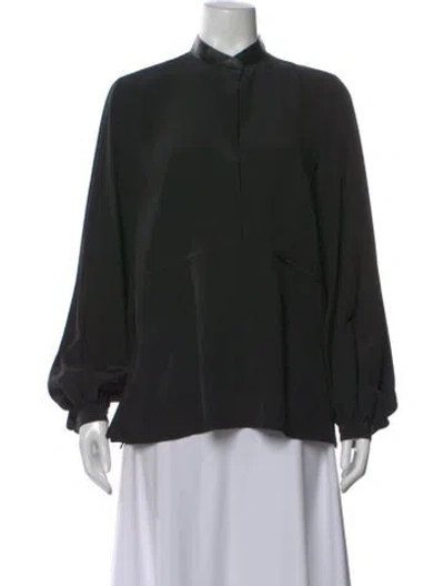 Pre-owned Akris Punto Long Sleeve Blouse In Black