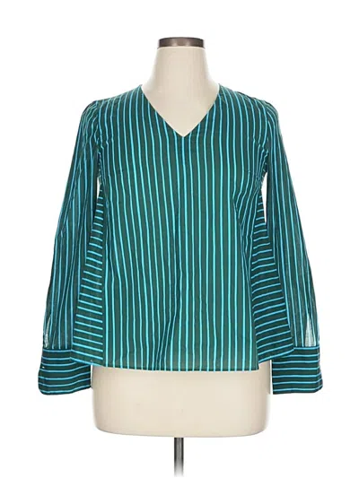 Pre-owned Akris Punto Long Sleeve Blouse In Blue
