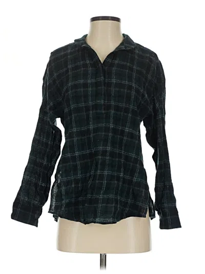 Pre-owned Akris Punto Long Sleeve Blouse In Green
