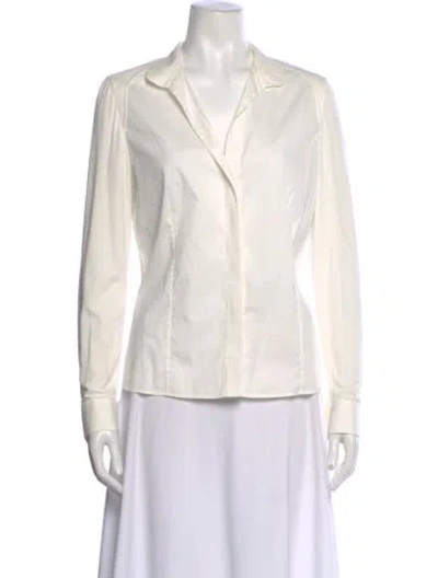 Pre-owned Akris Punto Long Sleeve Blouse In Neutral