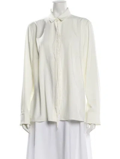 Pre-owned Akris Punto Long Sleeve Blouse In Neutral