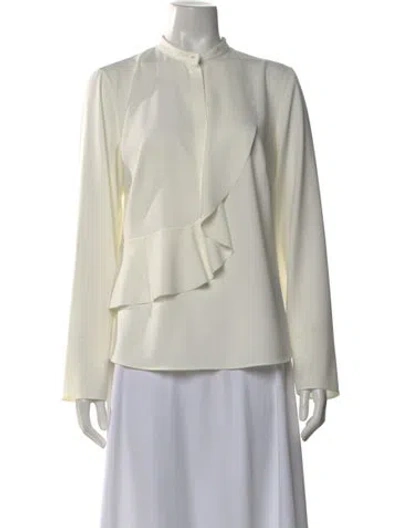 Pre-owned Akris Punto Long Sleeve Blouse In Neutral