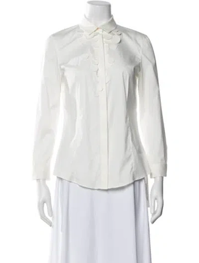 Pre-owned Akris Punto Long Sleeve Blouse In Neutral