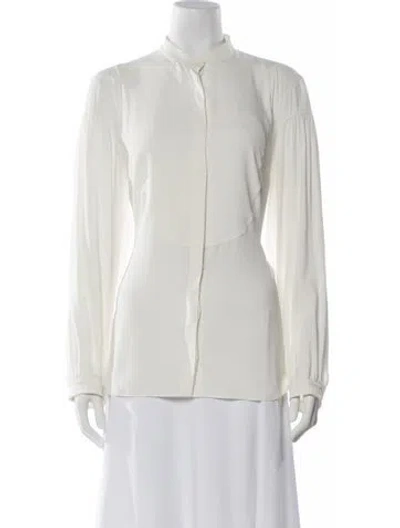 Pre-owned Akris Punto Long Sleeve Blouse W/ Tags In Neutral