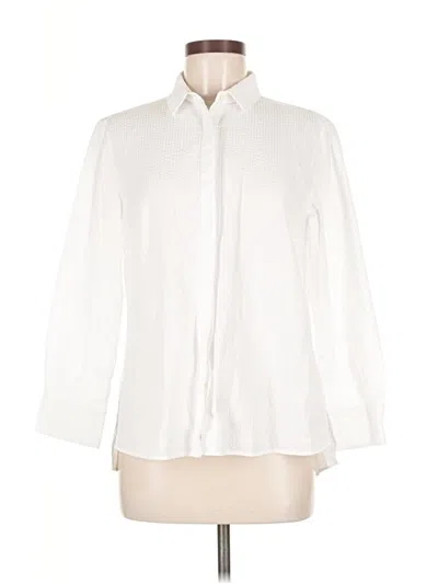 Pre-owned Akris Punto Long Sleeve Blouse In White