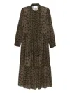 Akris Punto Long-sleeve Midi Dress In Brown