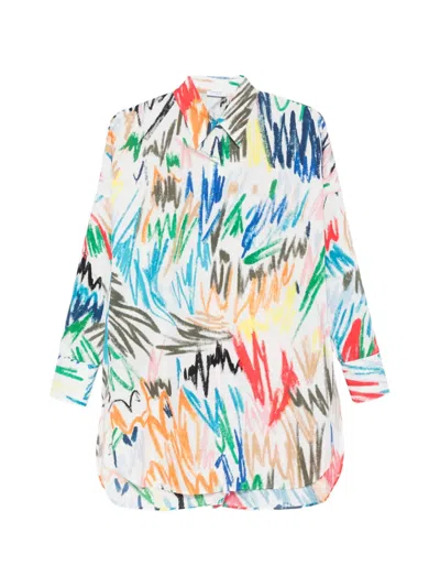 Akris Punto Long-sleeve Printed Shirt In Multi