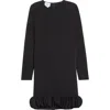 Akris Punto Long Sleeve Shift Dress With 3d Hem In Black