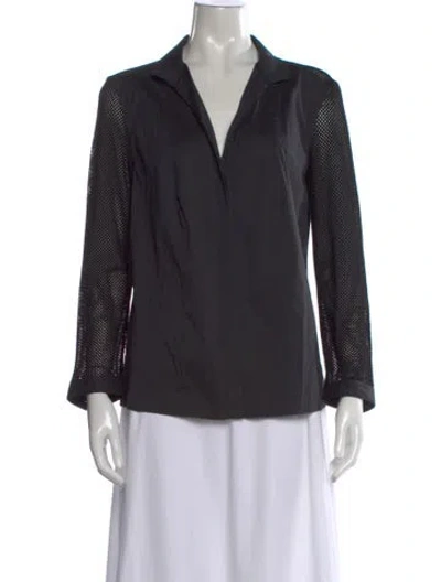 Pre-owned Akris Punto Long Sleeve Top In Black