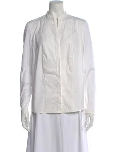 Pre-owned Akris Punto Long Sleeve Top In White
