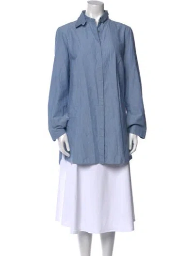 Pre-owned Akris Punto Long Sleeve Tunic In Blue
