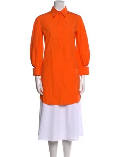 Pre-owned Akris Punto Long Sleeve Tunic In Orange