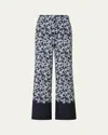Akris Punto Marla Cropped Floral-print Techno Crepe Pants In Black
