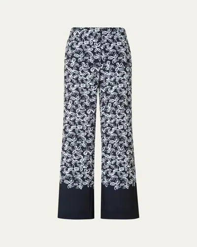 Akris Punto Marla Cropped Floral-print Techno Crepe Pants