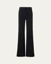 Akris Punto Marla Lasercut Crepe Bootcut Pants In Black