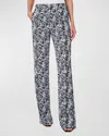 Akris Punto Geometric-pattern Cotton Trousers In Cream-black