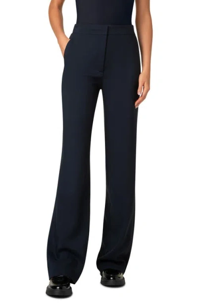Akris Punto Marla Stretch Wool Straight Leg Pants In Navy