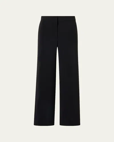 Akris Punto Marlon Cropped Pants In Signature Laser-cut Crepe In Black