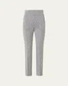 Akris Punto Maxine Micro Houndstooth High Waist Jersey Pants In Cream-black