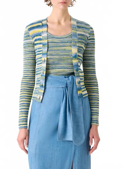 Akris Punto Merino Wool Knit Set In Sky Blue Multi In Green