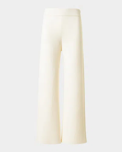 Akris Punto Merino Wool Milano Knit Straight-leg Ankle Pants In White