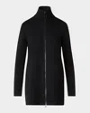 Akris Punto Merino Wool Milano Knit Zip Cardigan In Black