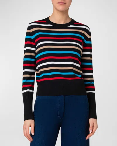 Akris Punto Merino Wool Multicolor Striped Sweater