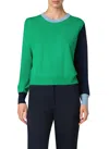 Akris Punto Colorblock Virgin Merino Wool Sweater In Multi