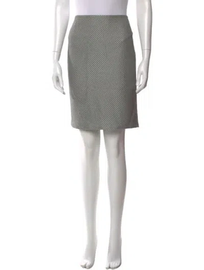 Pre-owned Akris Punto Mesh Accents Knee-length Skirt In Gray