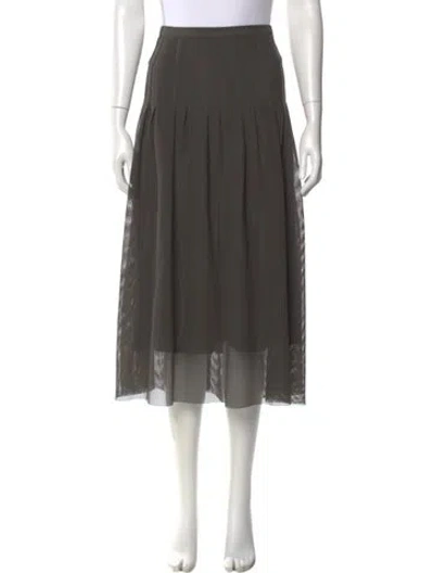 Pre-owned Akris Punto Mesh Accents Midi Length Skirt In Gray