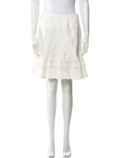 Pre-owned Akris Punto Mesh Accents Mini Skirt In Neutrals