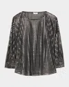 Akris Punto Metallic Dot Long-sleeve Blouse In Multi