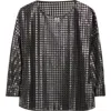 Akris Punto Metallic Dot Long-sleeve Blouse In Silver