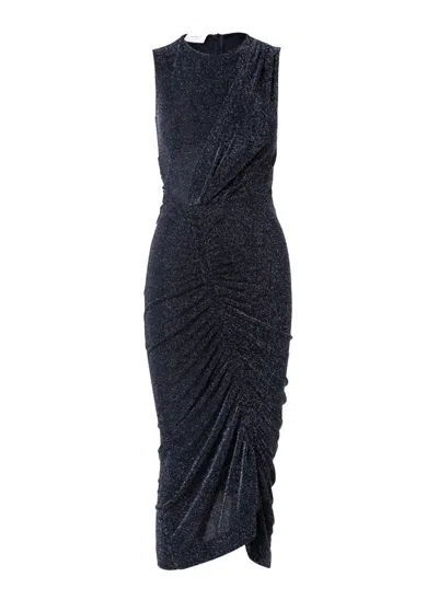 Akris Punto Metallic Glow Bodycon Dress In Black In Blue