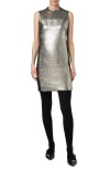 Akris Punto Laminated Corduroy Mini Dress In Goldlack