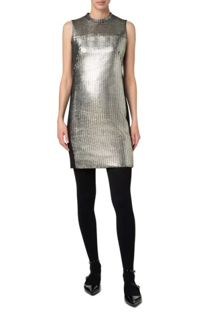 AKRIS PUNTO AKRIS PUNTO METALLIC LAMINATED CORDUROY DRESS
