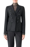 Akris Punto Metallic Pinstripe Blazer In Black