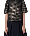 Akris Punto Metallic Polka Dot Jacquard Cropped Jacket In Black